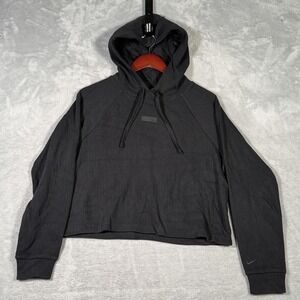 Nike Hoodie Womens Small Black DQ3540-010‎ Swoosh Pullover Ribbed Relaxed